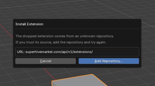 Set SuperHive repository in Blender 01